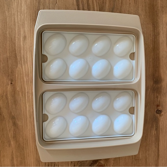Tupperware Deviled Egg Tray Carrier Vintage 722 723 4 Pieces - Picture 5 of 14